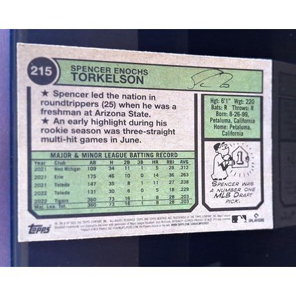 SPENCER TORKELSON 2023 TOPPS HERITAGE BLUE SPARKLE REFRACTOR BASEBALL CARD #215