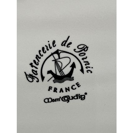 FRENCH FAIENCERIE DE PORNIC CERAMIC CAKE PLATE