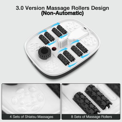 HOSPAN Collapsible Foot Spa with Heat, Bubble, Red Light, and Temperature Contro