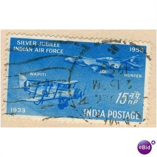 India 1958 - SG 397 - Wapiti & Hunter Planes 15np blue - used 2
