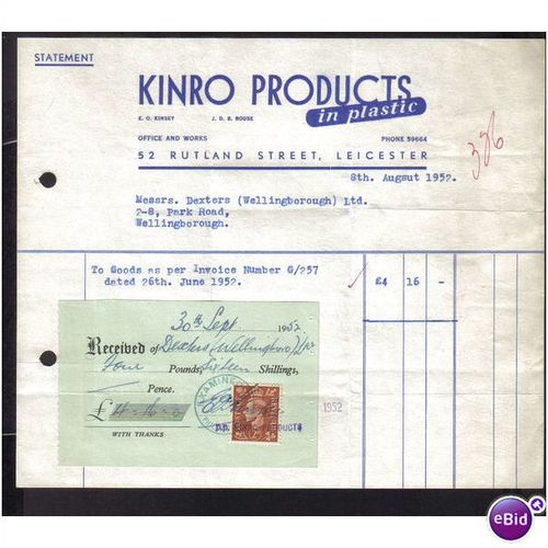 KINRO PRODUCTS,RUTLAND ST ,LEICESTER, 8AUG52