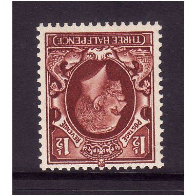 GREAT BRITAIN 1934 1 1/2d RED BROWN WMK INVERTED SG441i M MINT #2