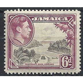 Jamaica 1938 SG128 6d Grey & Purple Mounted Mint . ..