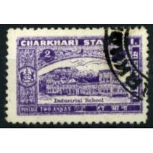 INDIA CHARKHARI 1931 - Feudatory State - 2a violet Industrial School - Used