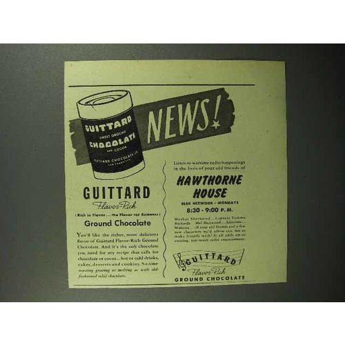 1945 Guittard Chocolate Ad - News!