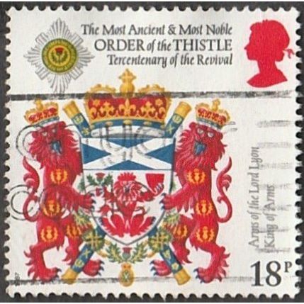 1987 300th Anniv. Revival of Order of Thistle 18p. Very Fine Used