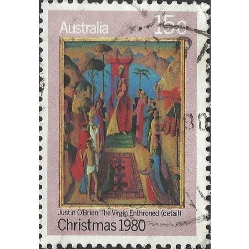 AUSTRALIA, CHRISTMAS, Virgin Enthroned, O'Brien, dull lilac 1980, 15c, #3