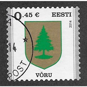 EST 2014 €0.45 (S/A) 'ARMS - VORU' FINE USED (EBID63-664)