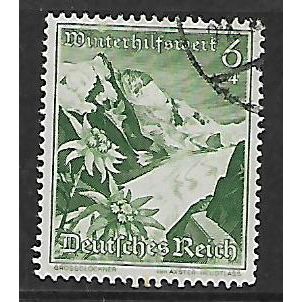 GERMANY 1938 WINTER RELIEF 6pf + 4pf GREEN GROSSGLOCKNER SG 666 FINE USED