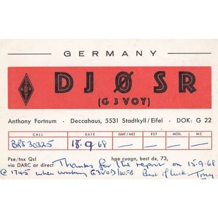 Stadkyll Eifel German Amateur Radio Station QSL Rare 1960s Postcard