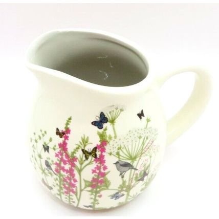 Birds & Butterflies Teapot with Jug and Sugar Bowl Ceramic Set Home Kitchen