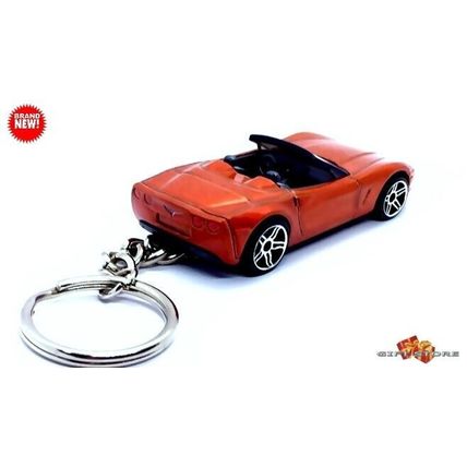 CUSTOM KEYCHAIN ORANGE CHEVY CORVETTE C6 CONVERTIBLE ❤️GREAT GIFT❤️