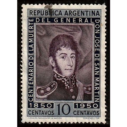 Argentina 1950 San Martin 10c Used Stamp .