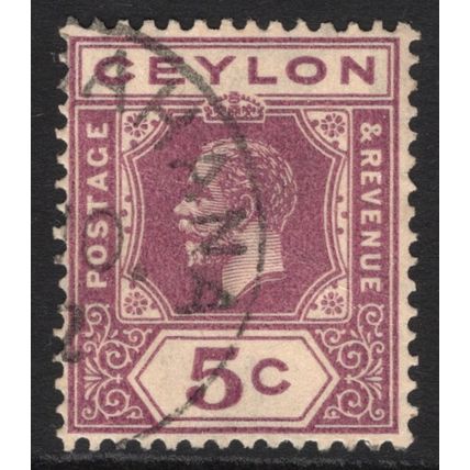 CEYLON: KING GEORGE V DEFINITIVE - 5c USED (G20)