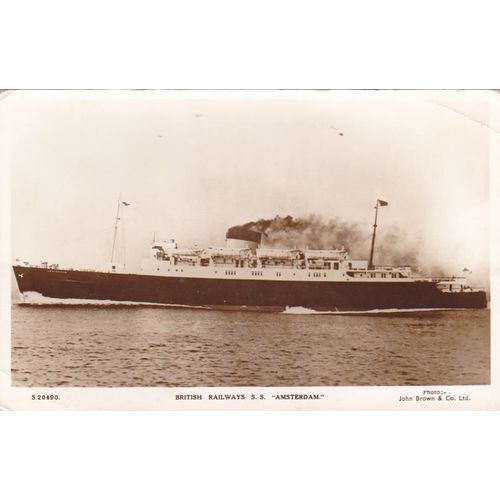 Real Photo British Railways S.S. Amsterdam Ferry Shipping Postcard (S12156)