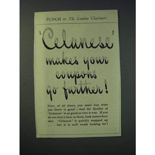 1942 Celanese Material Ad - Celanese makes your coupons go further