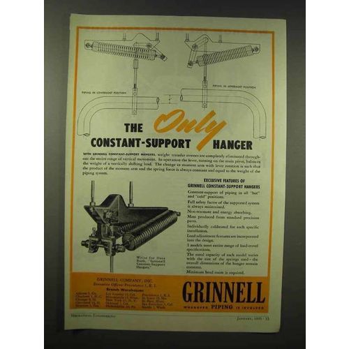 1945 Grinnell Constant-Support Hangers Ad