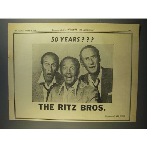 1956 The Ritz Bros. Ad - Variety 50th Anniversary
