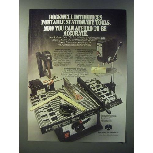 1979 Rockwell Tools Ad - Sander/Grinder, Drill Press, 8-Inch Table Saw