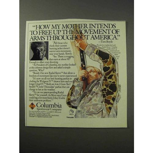 1986 Columbia Widgeon IV Hunting Parka Ad - Free Up