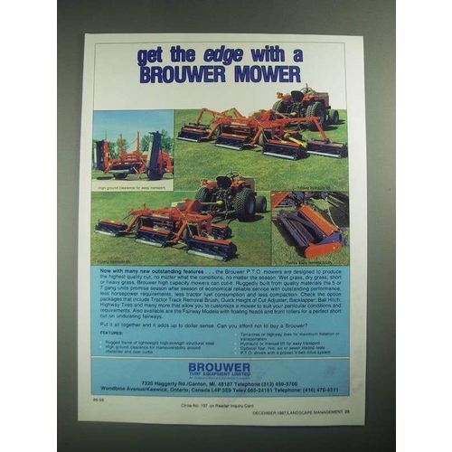 1987 Brouwer 7-Gang and 5-Gang Mowers Ad - Get The Edge