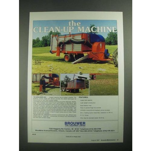 1987 Brouwer Brouwer-Vac Ad - The Clean-Up Machine