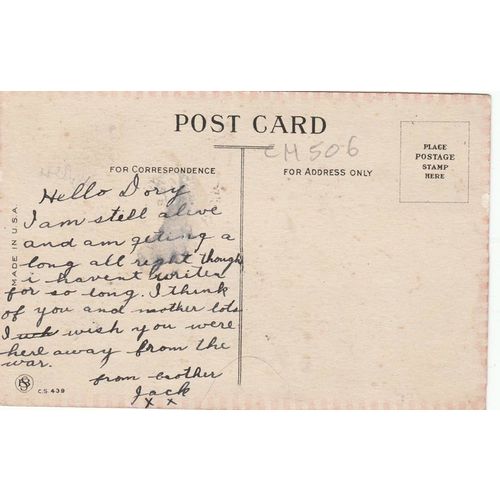 Artist Drawn Child Holding A Stick Who's 'Fraid Postcard (CH506)