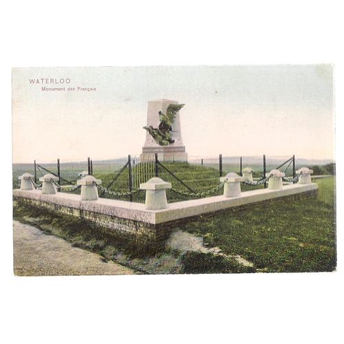 MONUMENT DES FRANCAIS, WATERLOO, BELGIUM unused vintage postcard =