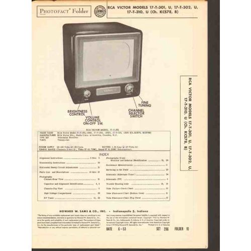 RCA VICTOR model 17T30xx 17T310x TV television Sams Photofact manual