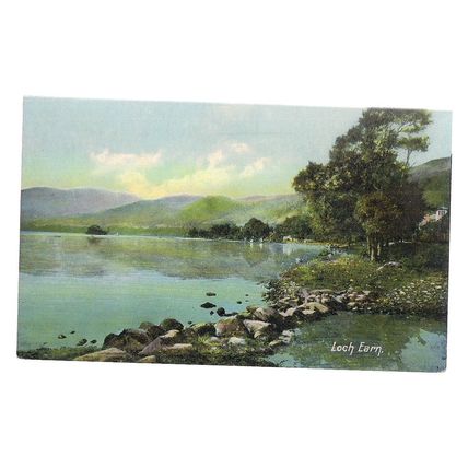 LOCH EARN, PERTHSHIRE, SCOTLAND unused vintage postcard RP by B. B. =