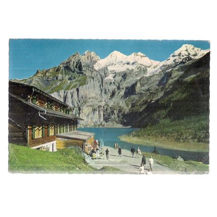 OESCHINENSEE, SWITZERLAND used vintage postcard 1960 pm =