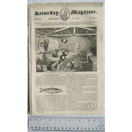 1833 The Saturday Magazine No. 92 Messingham, St Albans, pilchards, Hindoos