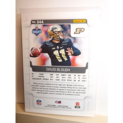 2019 Panini Score DAVID BLOUGH (Purdue/Lions) Rookie Card #344