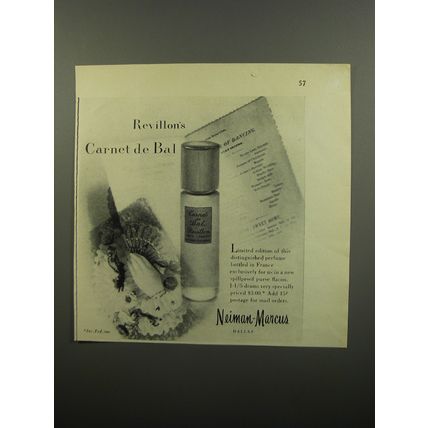 1951 Neiman-Marcus Revillon Carnet de Bal Perfume Advertisement