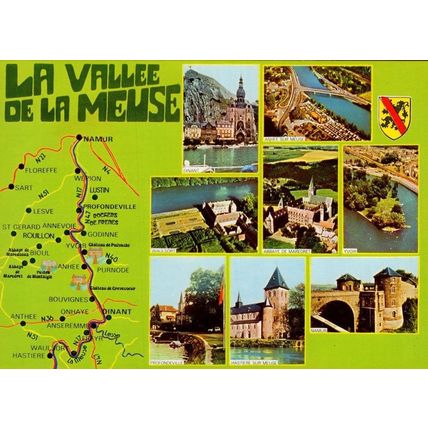 La Vallee De La Meuse French Map Postcard
