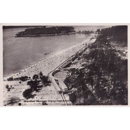 Berlin Strandbad Wannsee German Real Photo Aerial Postcard