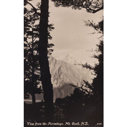 Mount Cook New Zealand from the Hermitage 2x Real Photo Postcard s