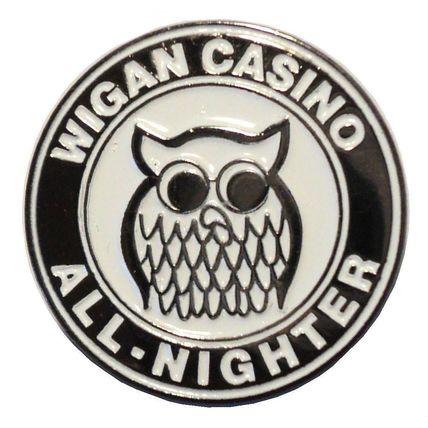 Wigan Casino All Nighter Northern Soul MOD Music Metal Enamel Scooterist Badge
