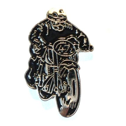 Classic 1960's British Motorbike Ton Up Boy Metal Cafe Racer TT Bike Pin Badge