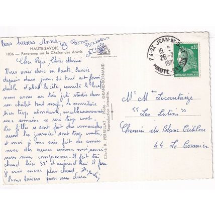 Chaine des Aravis France Postcard posted 1971 VGC