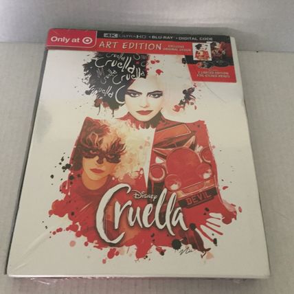 NEW Disney Cruella 4K UHD + Blu-Ray + Digital Code Movie Sealed with Bonus Art P