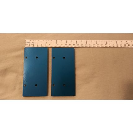 Low Profile Blue Anodized Aluminum Heat Sinks, Lot of 2 pcs, 117x56mm