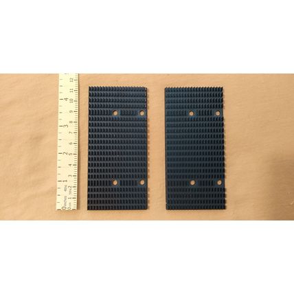 Low Profile Blue Anodized Aluminum Heat Sinks, Lot of 2 pcs, 117x56mm
