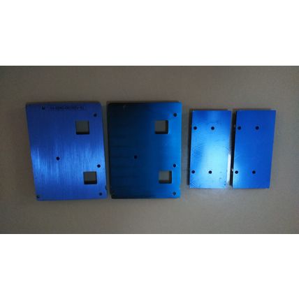 Low Profile Blue Anodized Aluminum Heat Sinks, Lot of 4 pcs, 144x106mm