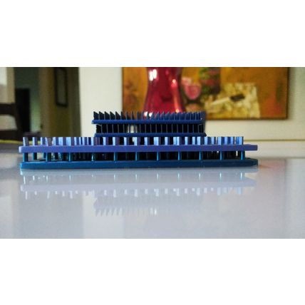 Low Profile Blue Anodized Aluminum Heat Sinks, Lot of 4 pcs, 144x106mm