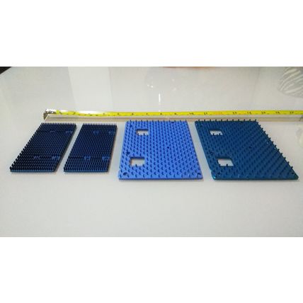 Low Profile Blue Anodized Aluminum Heat Sinks, Lot of 4 pcs, 144x106mm