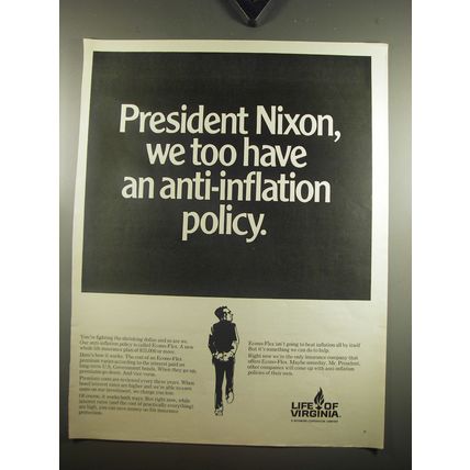 1970 Life of Virginia Insurance Ad - President Nixon, we too have