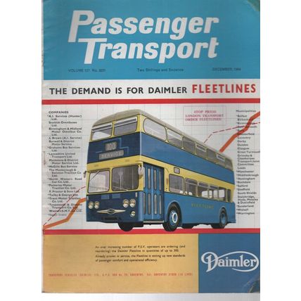 Passenger Transport Bus Magazine December 1964 Vol 127 No 3221
