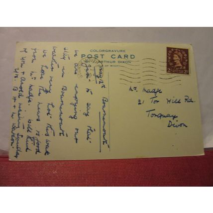 CENTRAL GARDENS, BOURNEMOUTH vintage used postcard by J. Authur Dixon 1954 pm =