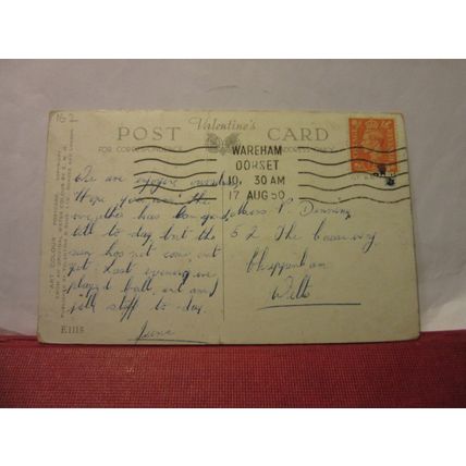 THE SANDS, STUDLAND BAY nr. SWANAGE, DORSET. used vintage postcard ..1950 pm =